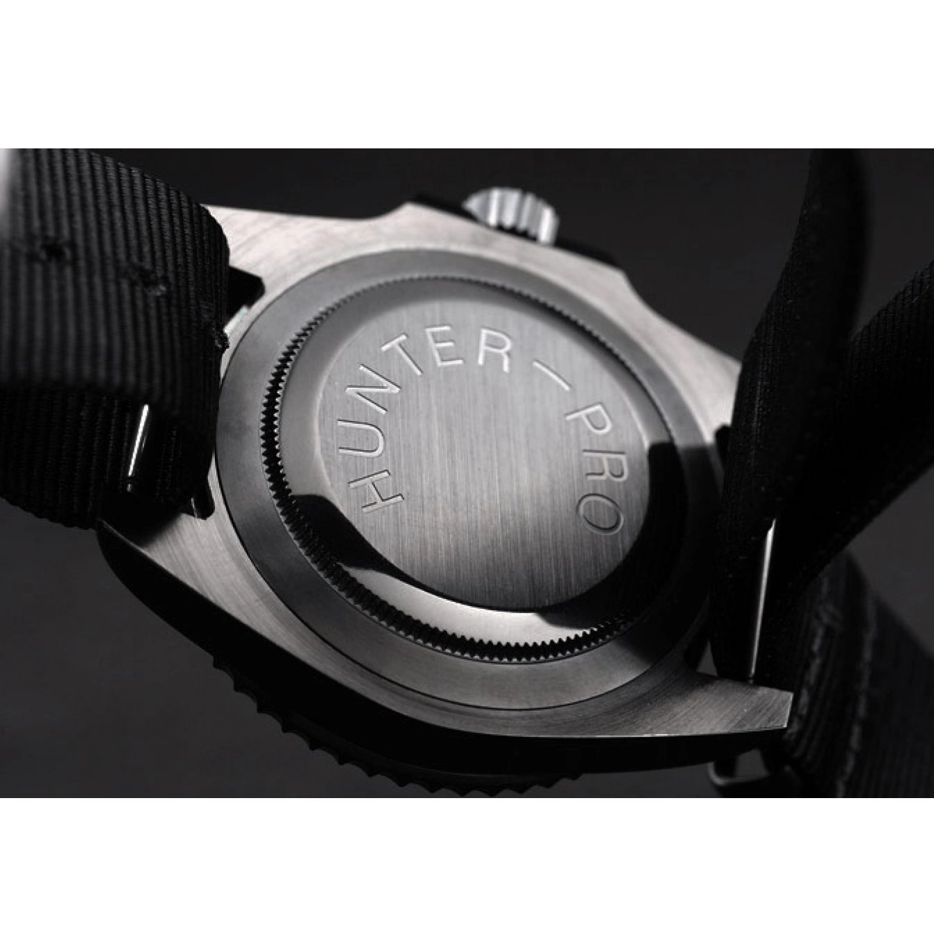 Aaa replica watch Submariner Fabric Black Black Rolex Dial Swiss Strap Pro-Hunter 0707